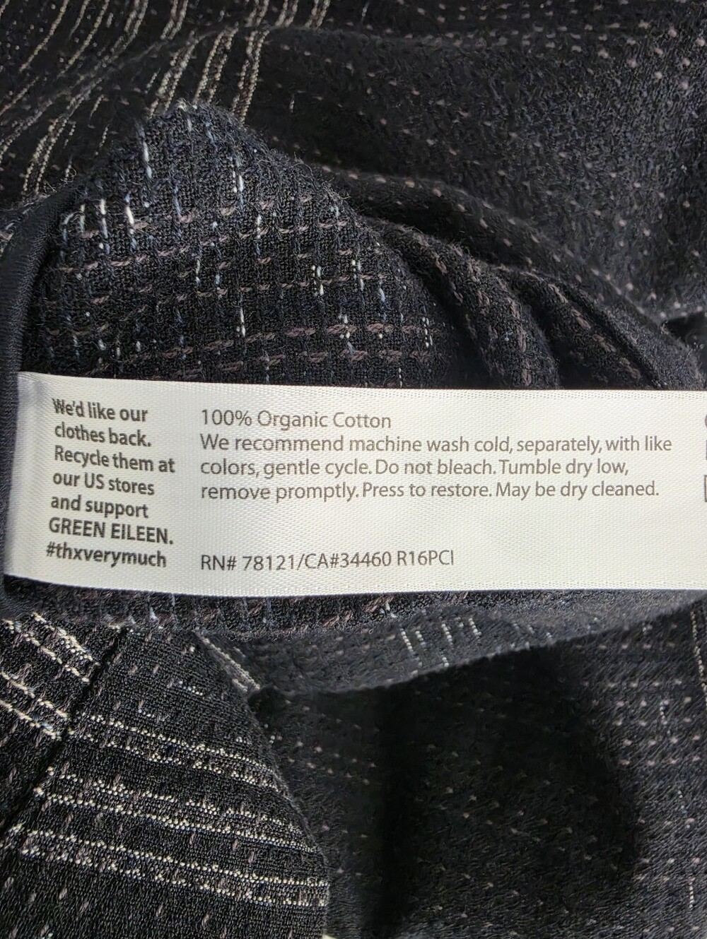 Fisher Project By Eileen Fisher Koshi Crossing Shift Dress Black Womens Size XL - Picture 12 of 14